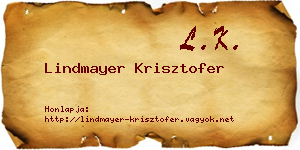 Lindmayer Krisztofer névjegykártya