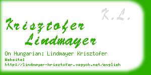 krisztofer lindmayer business card